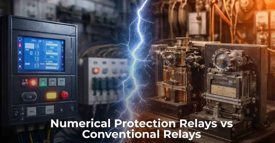 Numerical protection relays used in modern industrial electrical protection systems