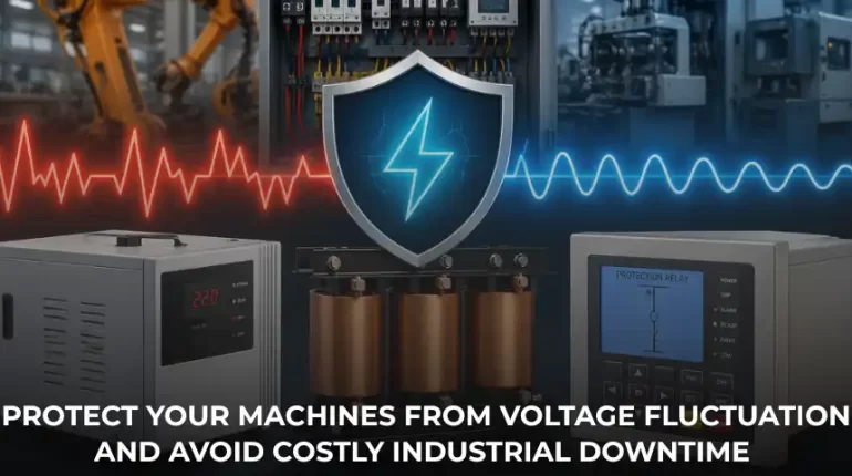 Voltage fluctuation solution for industry using CVT stabilizer and protection relay in factory