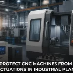 CNC machine voltage protection system in industrial manufacturing plant