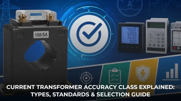 Current transformer accuracy class showing metering and protection CT applications in industrial power systems