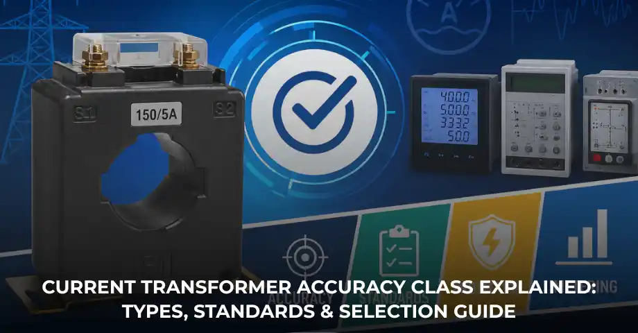 Current transformer accuracy class showing metering and protection CT applications in industrial power systems