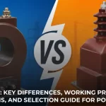 Current Transformer (CT) and Potential Transformer (PT) comparison used in electrical substations and power system protection