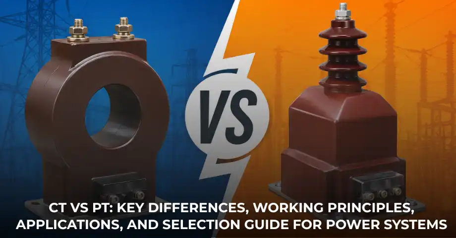 Current Transformer (CT) and Potential Transformer (PT) comparison used in electrical substations and power system protection