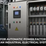 APFC panel for automatic power factor correction in an industrial electrical system