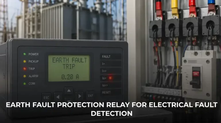 Earth fault protection relay for electrical fault detection
