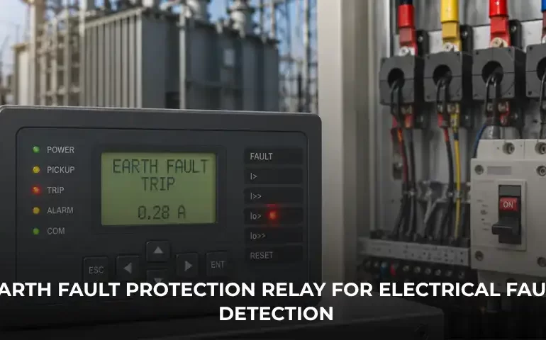 Earth fault protection relay for electrical fault detection