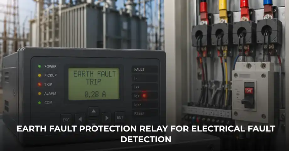 Earth fault protection relay for electrical fault detection