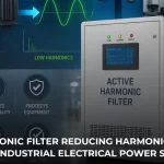 Active Harmonic Filter reducing harmonic distortion in an industrial electrical power system