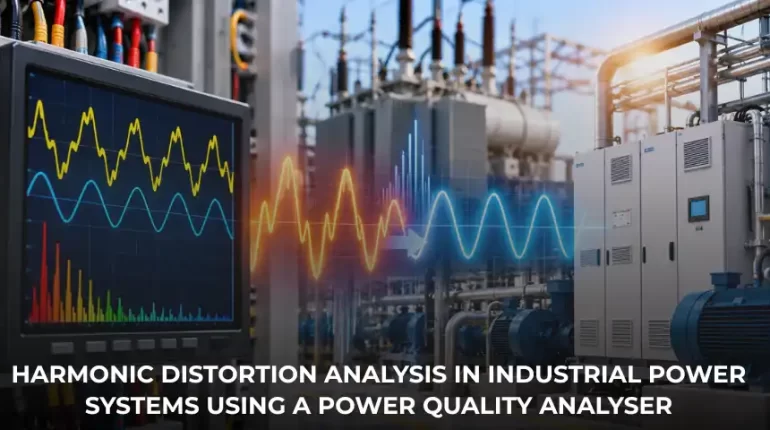 Harmonic distortion analysis in industrial power systems using a power quality analyser